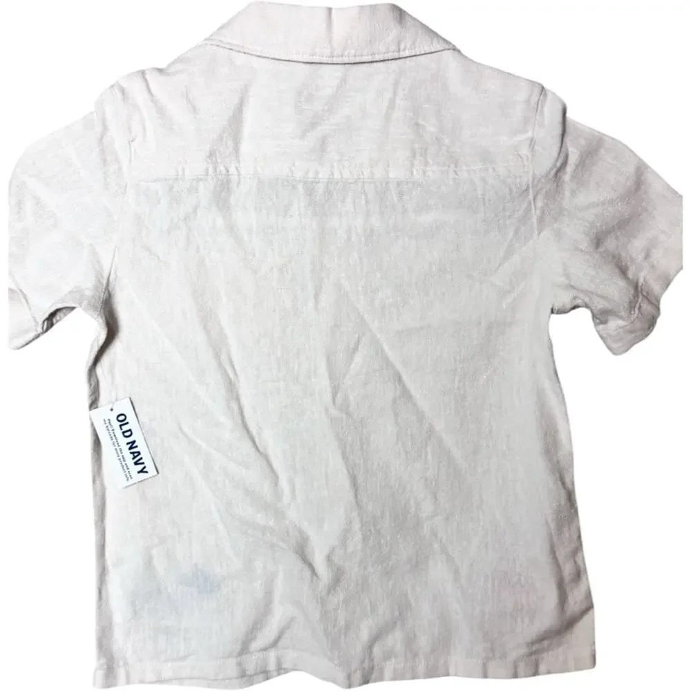 Old Navy Kids  Button Front Shirt with Embroidered Designs Sz 5T NWT